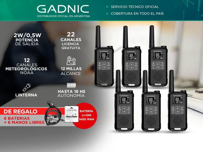 Kit 6 Mini Walkie Talkie Gadnic WK5200 Bidireccional de Largo Alcance - 1