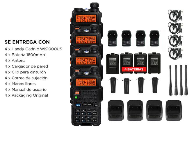 Handy Gadnic Wk1000us Kit x4 Bi-Banda 10w 128CH Hasta 12km - 6
