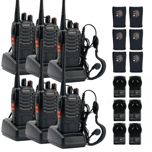  Handy Gadnic WK99U Kit x6 5w 16CH UHF Hasta 10km + Manos Libres - 0