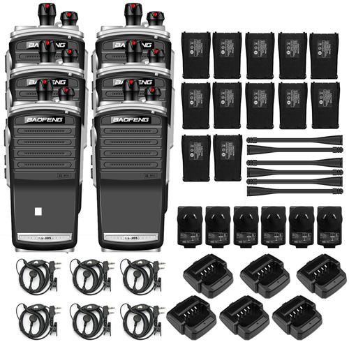 Handy Baofeng KS-305 Profesional Kit x6 5w Hasta 10km + 12 Baterías y 6 Manos Libres - 0
