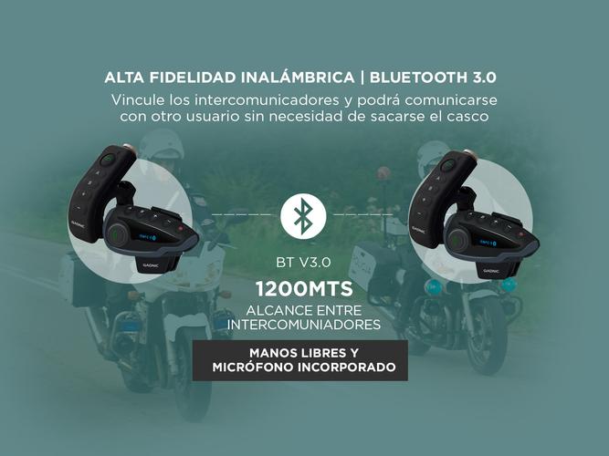 Intercomunicador Moto Gadnic G-800 Kit x2 Bluetooth  - 2
