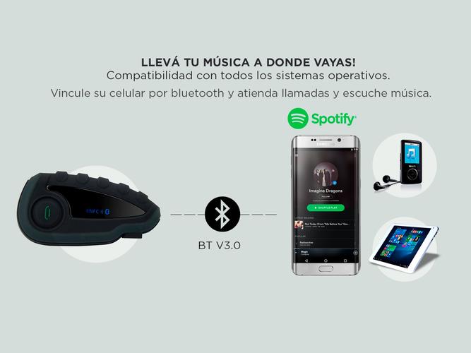 Intercomunicador Moto Gadnic G-800 Kit x4 Bluetooth - 3