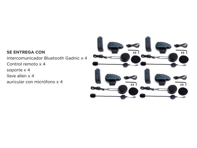Intercomunicador Moto Gadnic G-800 Kit x4 Bluetooth - 6