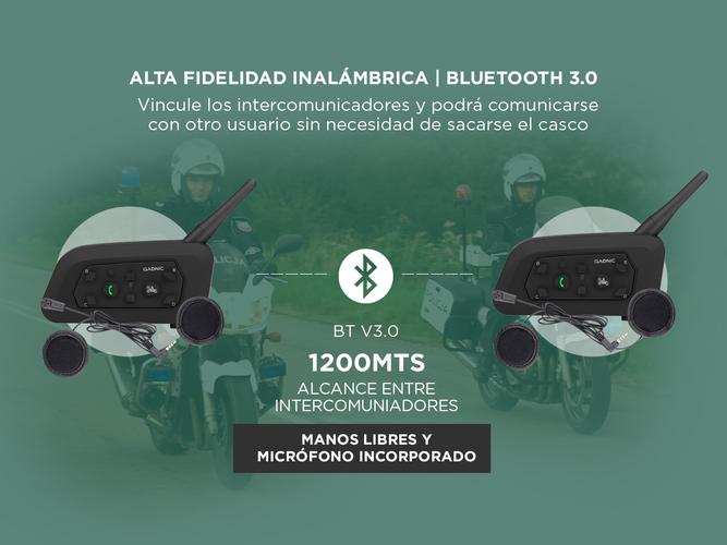 Intercomunicador Bluetooth Kit x4 Gadnic G-600 para Casco - 2