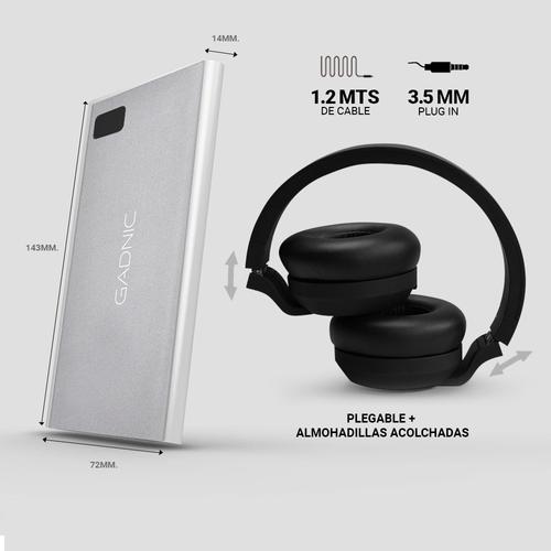 Auricular Bluetooth Gadnic ProGad + Power Bank 15000 mAh - 6