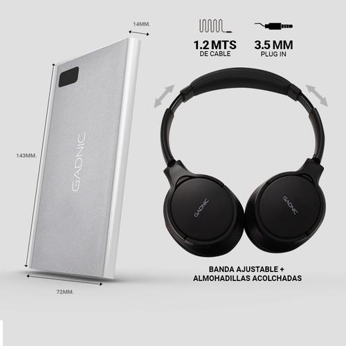 Auricular Bluetooth Gadnic H-BASS + Power Bank 15000 mAh - 6