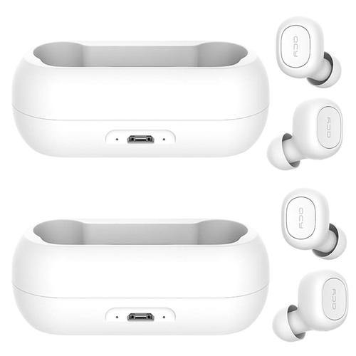 Kit x 2 Auriculares Bluetooth QCY T1C Manos Libres Inalámbrico IPX5 Blanco - 0