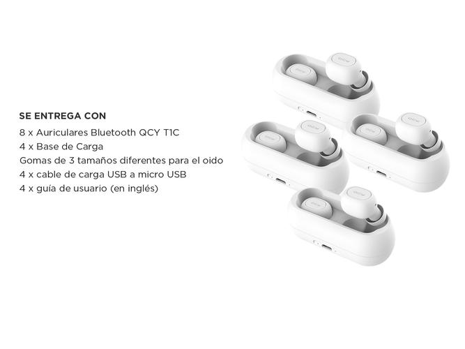 Kit x 4 auriculares QCY T1C Blanco Manos Libres Inalámbrico - 5