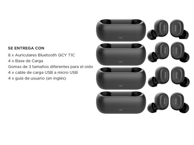 Kit x 4 auriculares QCY T1C Negro Manos Libres Inalámbrico - 5