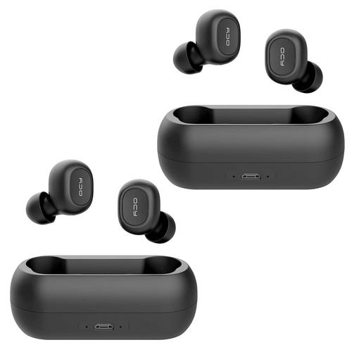Kit x2 Auriculares Bluetooth QCY T1C Manos Libres Inalámbrico IPX5 Negro - 0