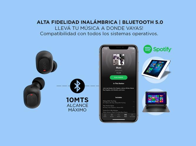 Kit x2 Auriculares Bluetooth QCY T1C Manos Libres Inalámbrico IPX5 Negro - 2