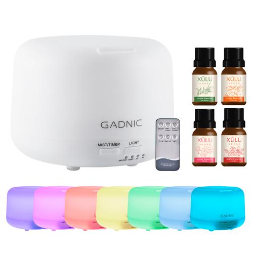 Kit Difusor Difu0001 Aromatizador Luz Led+ Set Aceites ACEITE01 Humidificadores 4 Aromas  - 0