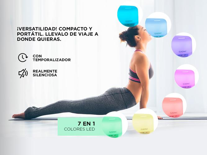 Kit Difusor Difu0001 Aromatizador Luz Led+ Set Aceites ACEITE01 Humidificadores 4 Aromas  - 3