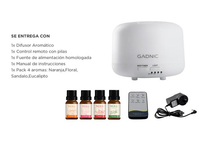 Kit Difusor Difu0001 Aromatizador Luz Led+ Set Aceites ACEITE01 Humidificadores 4 Aromas  - 6