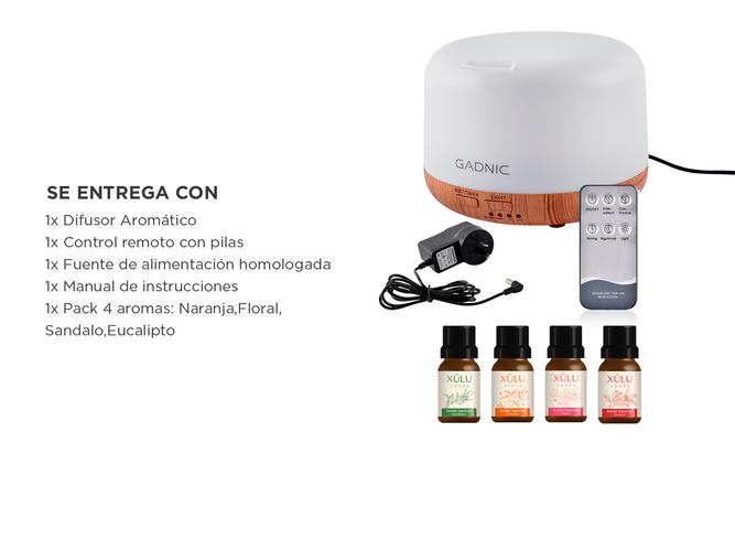 Kit Difusor Difu0002 Bamboo Humificador + Set Aceites XL400 4 Aromas - 6
