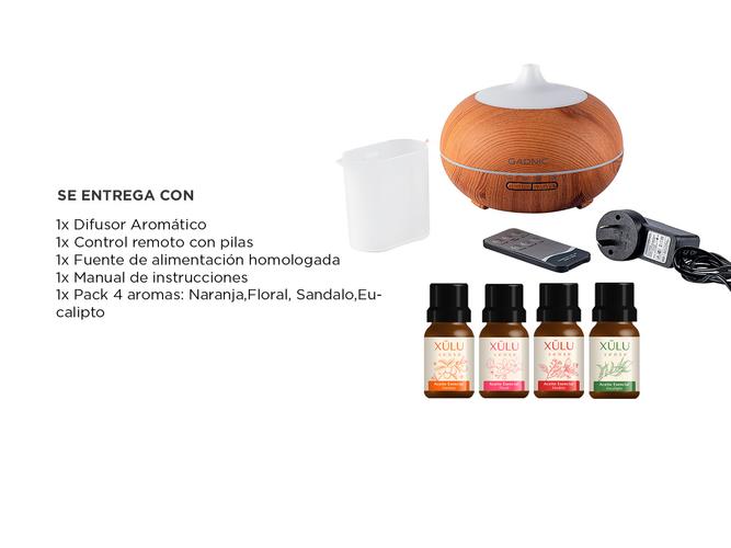 Kit Humidificador Difu0003 Gadnic + Set Aceites Escenciales 4 Aromas - 6