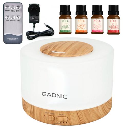 Kit Humidificador Aromatizante Difu0004 LED + Set Aceites Escenciales 4 Aromas - 0