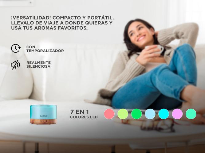 Kit Humidificador Aromatizante Difu0004 LED + Set Aceites Escenciales 4 Aromas - 3