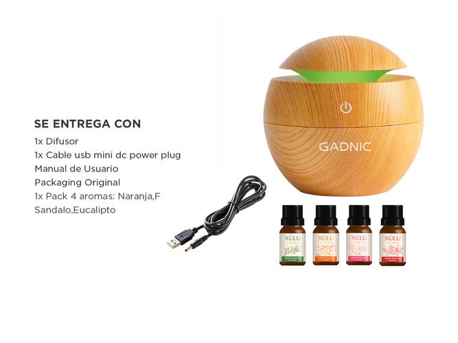 Difusor Aromático Gadnic  + 4 aceites Aromaterapia - 6