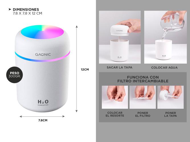 Humificador Gadnic HMD1110 Difusor Aromático + 4 aceites Aromaterapia - 4