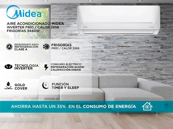 Aire Acondicionado Midea Inverter Frío / Calor 2958 Frigorías 3440w - 1