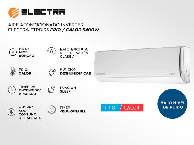 Aire Acondicionado Inverter Electra ETRDI35 Frío / Calor 3400w - 1