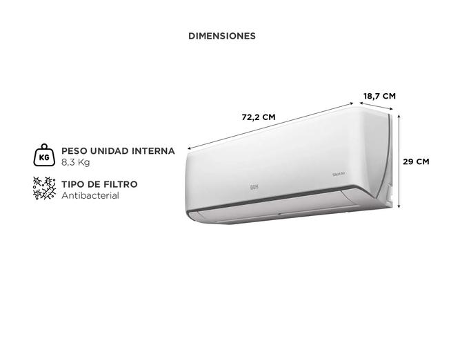 Aire Acondicionado BGH Split Frío/Calor 2300F 2600W BS26WCCR - 4