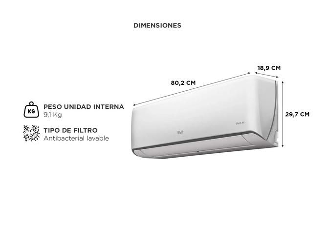  Aire acondicionado Split BGH Silent Air Frio/Calor 3000F 3550W BS35WCCR - 4