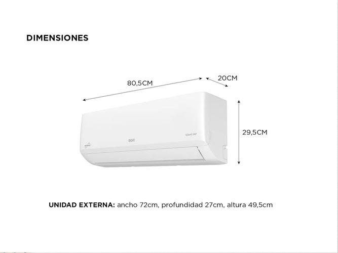 Aire Acondicionado BGH Inverter Split Frio/Calor Silent Air 3000F 3500w BSI35WCGT  - 4