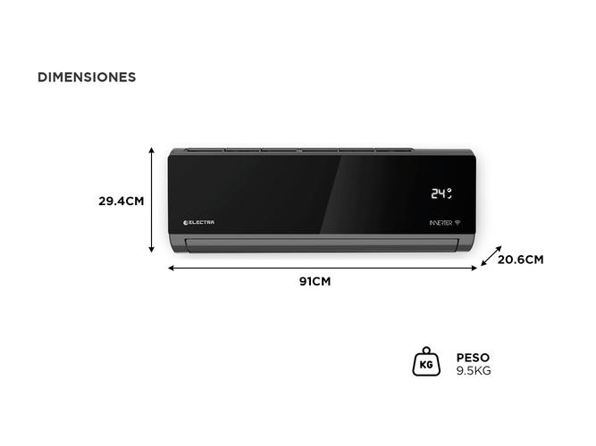 Aire acondicionado Electra A Split Black Ice 3400W ESI12T82FM - 4