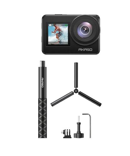 Kit Camara De Accion AKASO Brave 7 20MP 4K30 IPX8 Deportiva Doble Pantalla + Palo de Selfie - 6