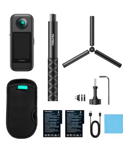 Kit Camara De Accion Akaso 360 57K 48MP Dual Sensor Estabilizacion Horizon Steady WiFi Bluetooth Pantalla Tactil + Palo de Selfie Akaso Extensible - 6