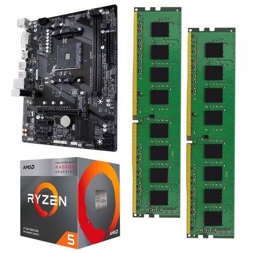 Combo Actualización PC AMD Ryzen 5 3400G con Video + A320 + 16gb - 0