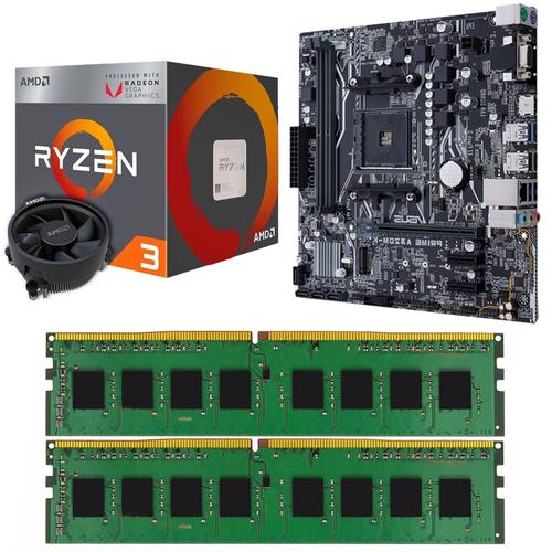 Combo Actualizacion ideal Gamer AMD Ryzen 3 2200G + A320 + 16gb Graficos Vega 8 - 0