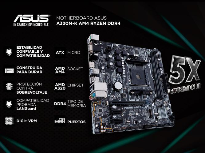 Combo Actualizacon Pc Gamer AMD 9700 c/ Radeon R7 + A320 + 8gb - 3