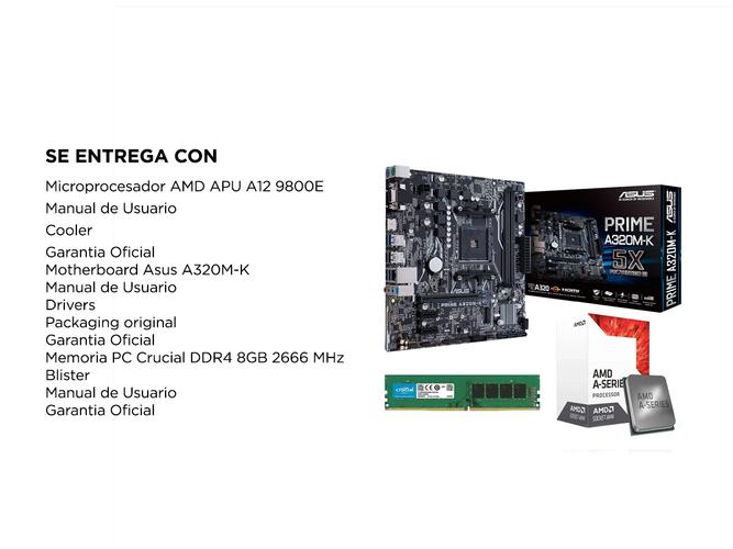 Combo Actualizacion Pc Gamer AMD APU 9800e c/video Radeon + A320 + 8GB - 5