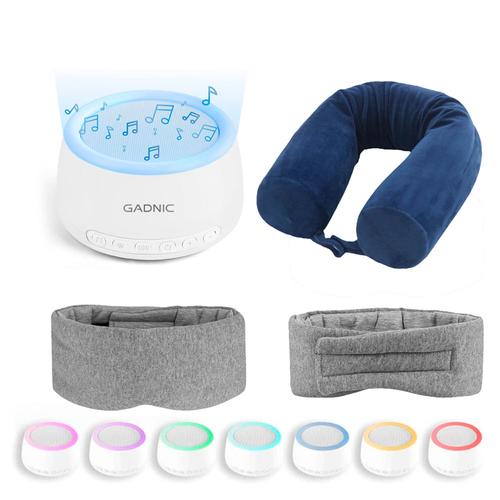 Maquina De Ruido Blanco + Antifaz Mascara Para Dormir + Almohada Inteligente - 0
