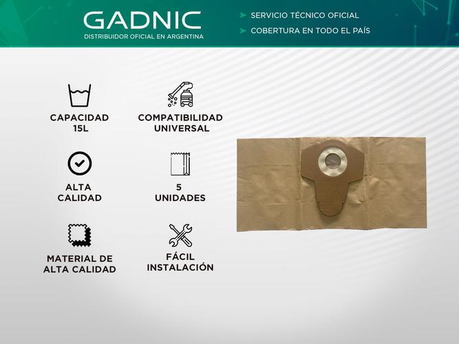 Bolsa de Aspiradora Gadnic Universal 15L x5 - 1