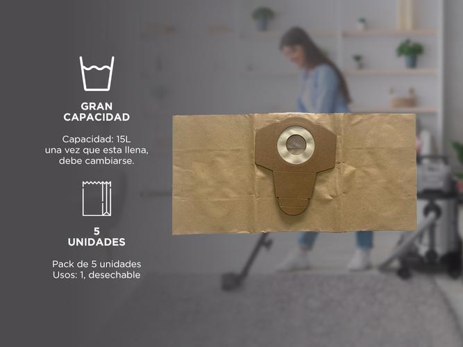 Bolsa de Aspiradora Gadnic Universal 15L x5 - 3