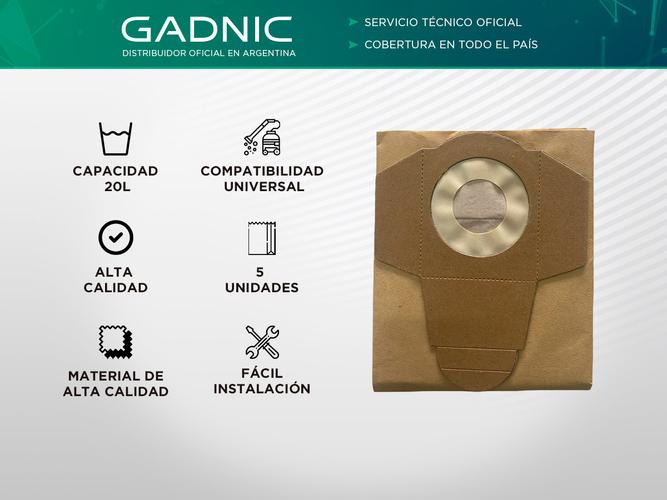 Bolsa de Aspiradora Gadnic Universal 20L x5 - 1