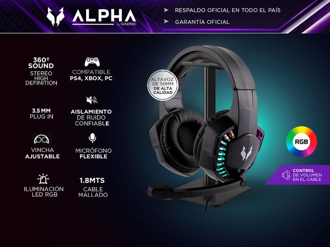 Kit Auriculares Gamer RGB Iluminado + Auriculares Con Soporte  - 1