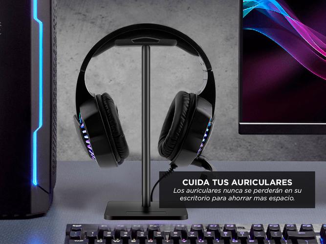 Kit Auriculares Gamer RGB Iluminado + Auriculares Con Soporte  - 4
