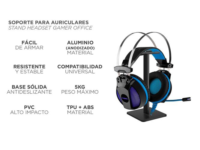 Kit auriculares Gamer Gadnic A900 + Base - 2