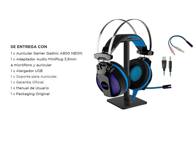 Kit auriculares Gamer Gadnic A900 + Base - 6