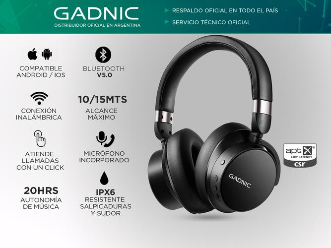 Kit auriculares Gamer Gadnic  G-91 inalambrico + Base Soporte - 1