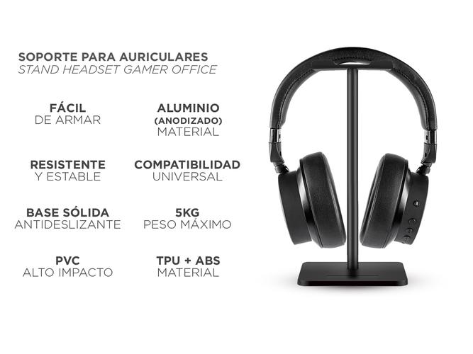 Kit auriculares Gamer Gadnic  G-91 inalambrico + Base Soporte - 2