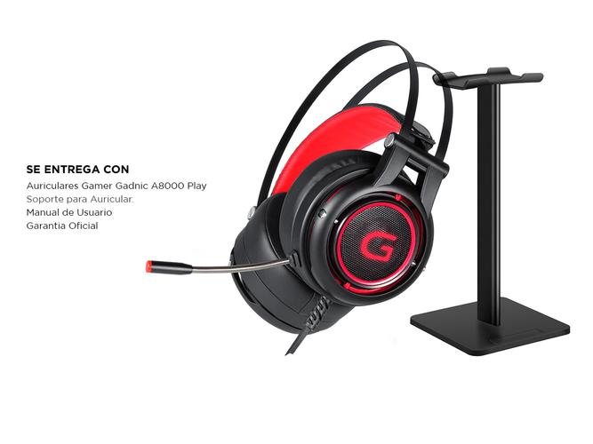 Auriculares Gamer Gadnic A800 + Base Soporte Gaming  - 6