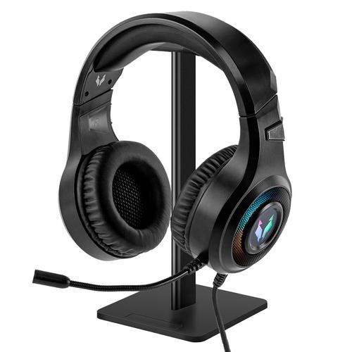 Kit auriculares Gamer Gadnic  Alpha A9000 Play Microfono Luz RGB + Base Soporte Gaming - 0