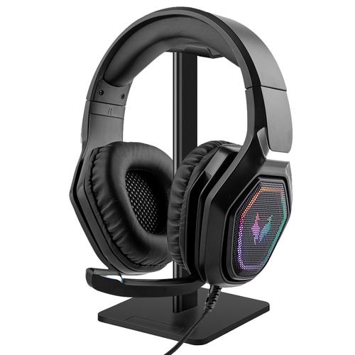 Kit auriculares Gamer Gadnic Alpha A8800 Play Microfono Luz RGB + Base Soporte Gaming - 0