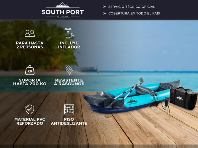 Kayak Inflable South Port Para 2 Personas 200KG  - 1